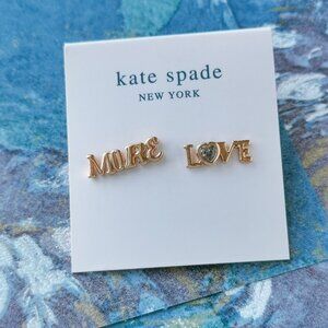 Kate Spade spell it out more love Rose Gold Earrings